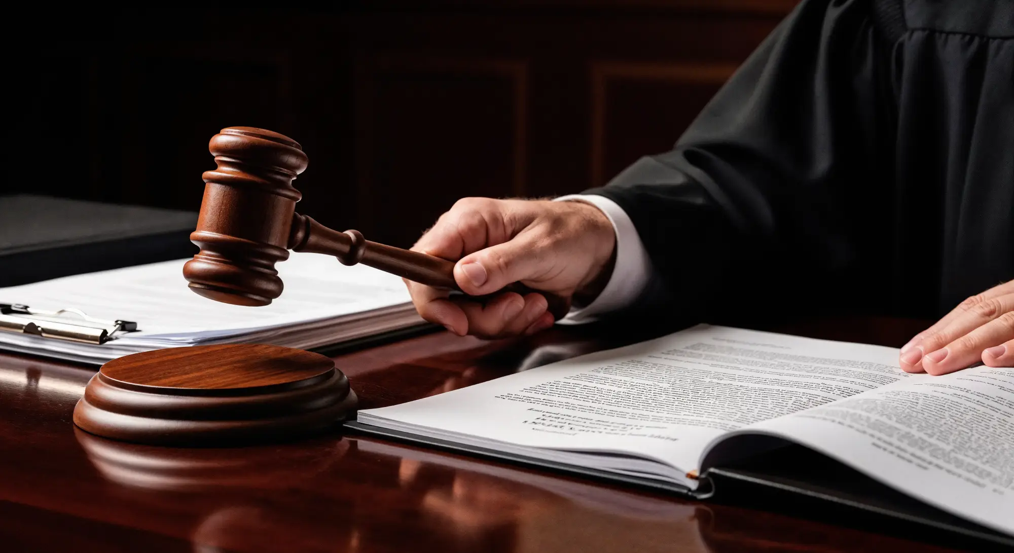 Judge’s gavel on a legal document, symbolizing decision-making in immigration policy