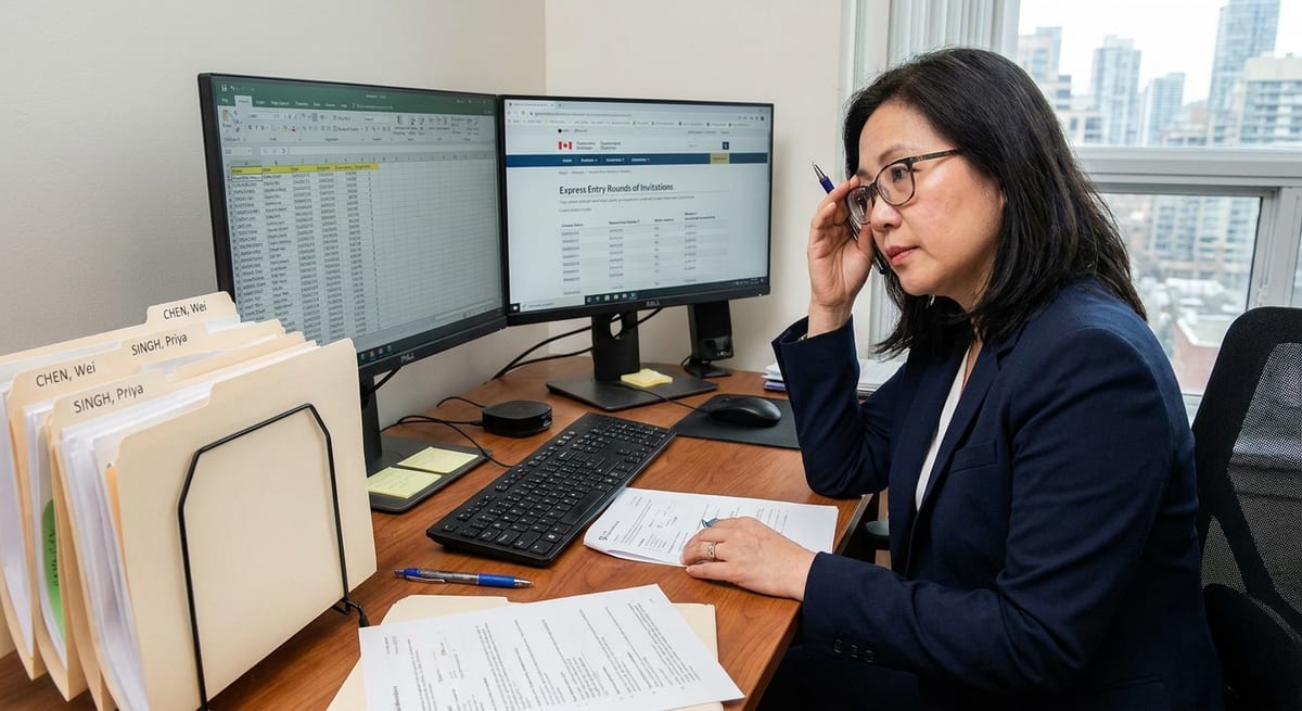 immigration professional reviewing express entry d 1777326080684