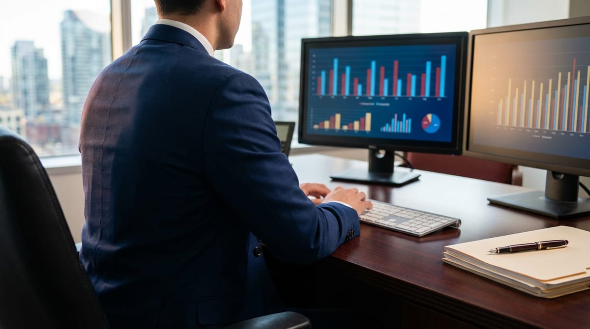 over the shoulder view of an immigration professio 1776114342313